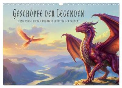 Geschöpfe der Legenden - Eine Reise durch die Welt mystischer Wesen (Wandkalender 2027 DIN A3 quer), CALVENDO Monatskalender