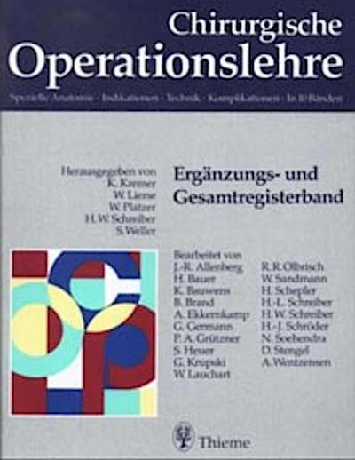 Chirurgische Operationslehre Ergänzungsband und Gesamtregisterband