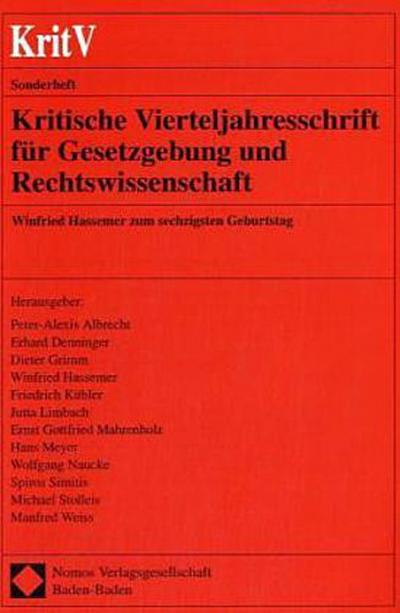 Kritische Vierteljahresschrift für Gesetzgebung und Rechtswissenschaft