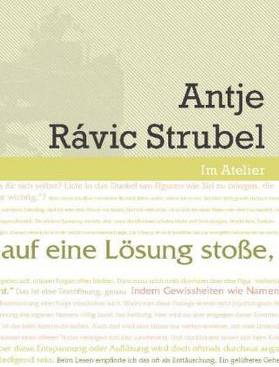 Werkstattgespräch mit Antje Rávic Strubel