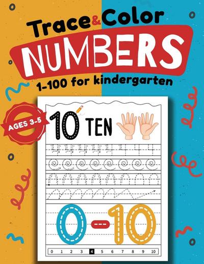 Trace & Color Numbers 1-100 for Kindergarten