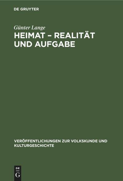Heimat - Realität und Aufgabe