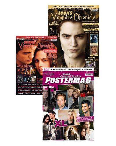 Icons Vampire Chronicle, limitiertes Bundle (3 Ausgaben): Postermag 2 + Twilight: New Moon + Twilight: Breaking Dawn