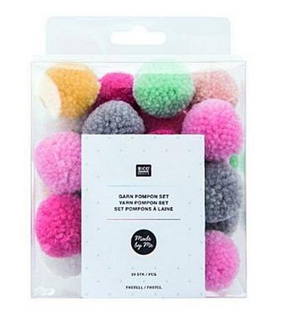 Rico Design 24 Wollpompons - Pastell