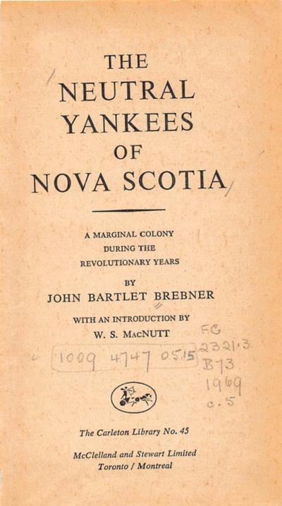 Neutral Yankees of Nova Scotia