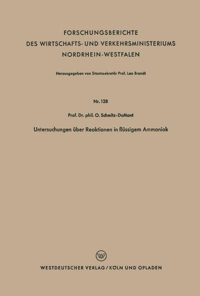 Untersuchungen über Reaktionen in flüssigem Ammoniak