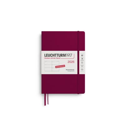 Wochenkalender Medium A5 Port Red 2026
