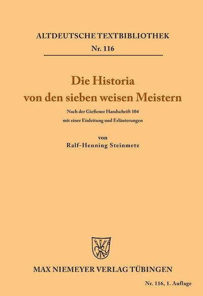 Die Historia von den sieben weisen Meistern und dem Kaiser Diocletianus