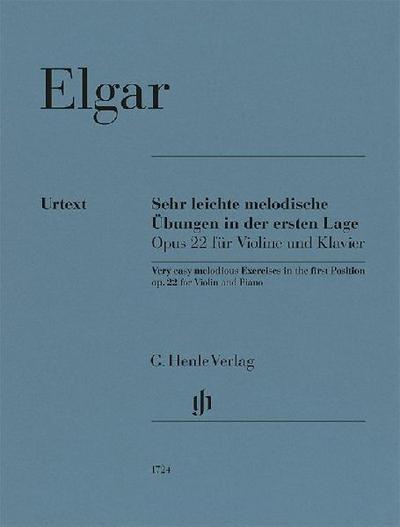 Edward Elgar - Sehr leichte melodische Übungen in der ersten Lage op. 22 für Violine und Klavier