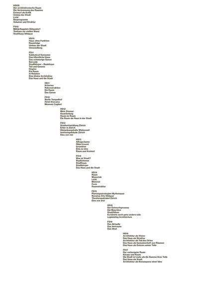 Kompendium 2009-2017, Professur Christian Kerez