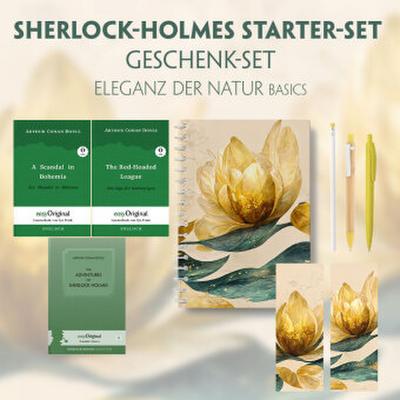 The Adventures of Sherlock Holmes Starter-Paket Geschenkset (mit Audio-Online) + Eleganz der Natur Schreibset Basics, m. 3 Beilage, m. 3 Buch