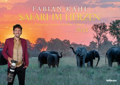 teNeues - Fabian Kahl: Safari im Herzen 2025 Wandkalender, 70x50cm, Posterkalender mit einzigartigen Momenten mit Afrikas Wildtieren, fotografiert von Fabian Kahl, QR-Code mit persönlicher Einleitung