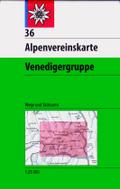 Venedigergruppe: Topographische Karte 1:25.000 mit Wegmarkierungen und Skirouten (Alpenvereinskarten, Band 36)