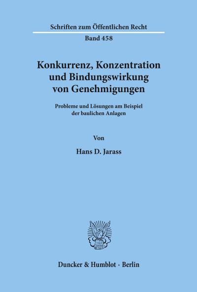 Konkurrenz, Konzentration und Bindungswirkung von Genehmigungen.