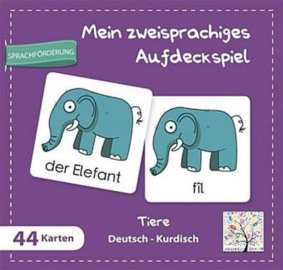 Mein zweisprachiges Aufdeckspiel, Tiere, Deutsch-Kurdisch (Kinderspiel)