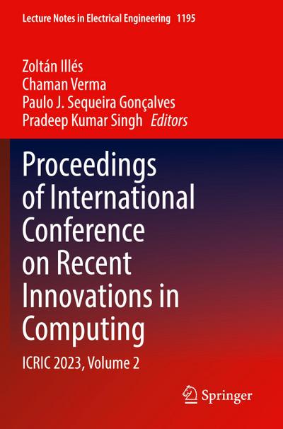 Proceedings of International Conference on Recent Innovations in Computing