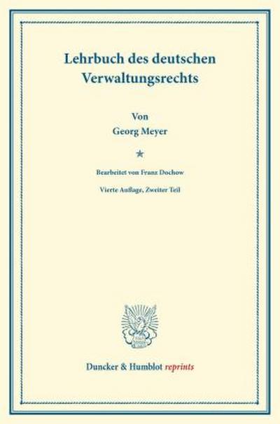Lehrbuch des deutschen Verwaltungsrechts