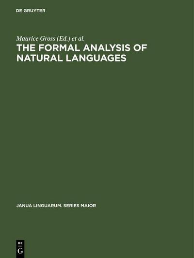 The Formal Analysis of Natural Languages