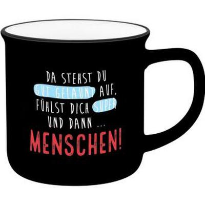 Becher in Emailloptik "Menschen"