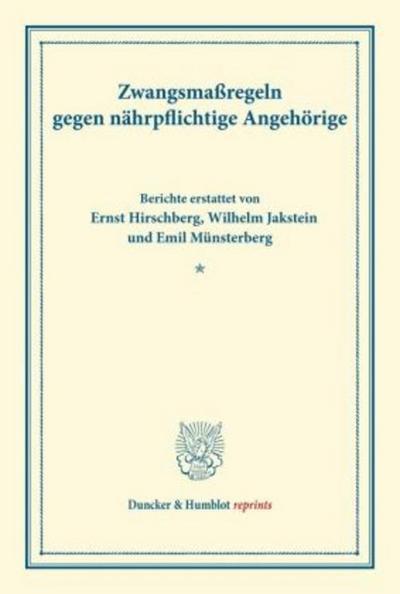 Zwangsmaßregeln gegen nährpflichtige Angehörige.