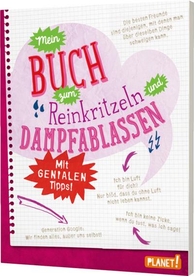 Mein Buch zum Reinkritzeln und Dampfablassen – mit genialen Tipps; Deutsch; Innenseiten sind 2/2-farbig (brombeer-weiß)