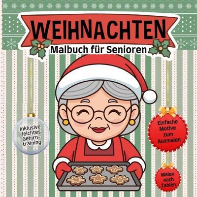 Malbuch für Senioren Weihnachten mit Malen nach Zahlen und Gehirntraining