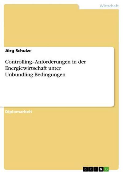 Controlling-Anforderungen in der Energiewirtschaft unter Unbundling-Bedingungen