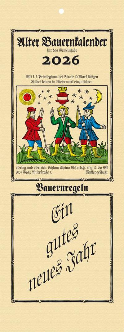 Alter Bauernkalender 2026. Der Schlanke (Wandkalender)