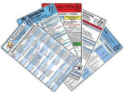 Altenpflege Karten-Set - med. Abkürzungen, Medikamente - Haltbarkeit nach Anbruch, Erste Hilfe, Laborwerte 