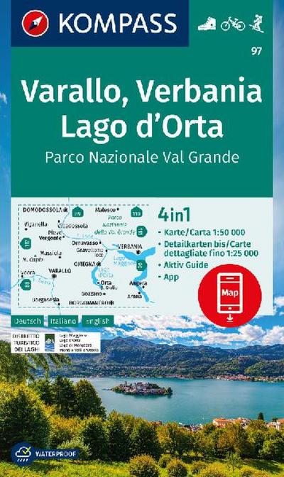 KOMPASS Wanderkarte 97 Varallo, Verbania, Lago d'Orta, Parco Nazionale Val Grande 1:50.000 