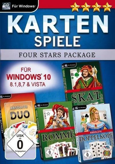 Kartenspiele Four Stars für Windows 10, 1 CD-ROM