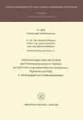 Untersuchungen über den Einfluß des Flottenaustausches in Textilien auf die Entfernung wasserlöslicher Substanzen, Pigmente und Fette in Abhängigkeit von Flottenparametern