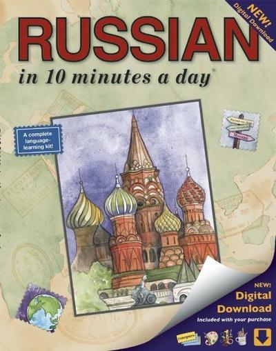 Russian in 10 Minutes a Day: Language Course for Beginning and Advanced Study. Includes Workbook, Flash Cards, Sticky Labels, Menu Guide, Software