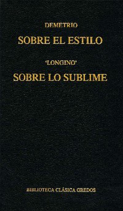 Sobre el estilo. Sobre lo sublime