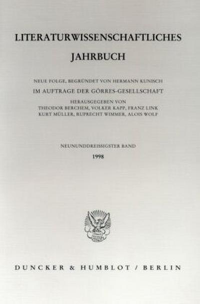 Literaturwissenschaftliches Jahrbuch.