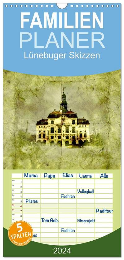 Familienplaner 2024 - Lüneburger Skizzen mit 5 Spalten (Wandkalender, 21 x 45 cm) CALVENDO