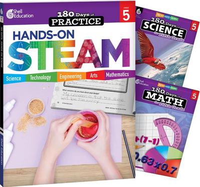 180 Days Steam, Science, & Math Grade 5: 3-Book Set