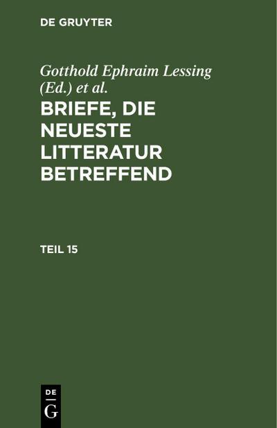 Briefe, die neueste Litteratur betreffend. Teil 15