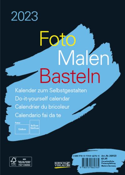 Foto-Malen-Basteln Bastelkalender A5 schwarz 2023
