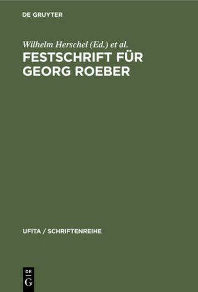 Festschrift für Georg Roeber