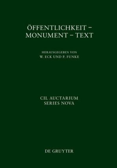 Corpus inscriptionum Latinarum. Auctarium Series Nova Öffentlichkeit - Monument - Text