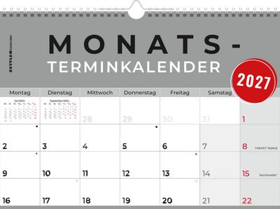 Monatsterminkalender 1M/1S 2027