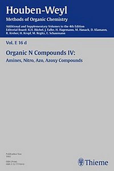Houben-Weyl Methods of Organic Chemistry Vol. E 16d, 4th Edition Supplement