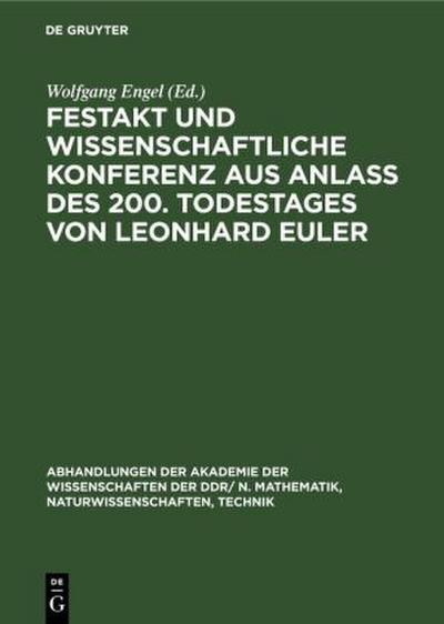 Festakt und Wissenschaftliche Konferenz aus Anlaß des 200. Todestages von Leonhard Euler