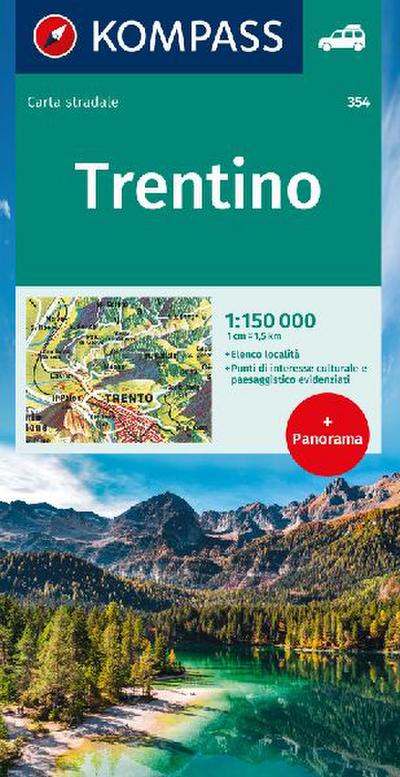 KOMPASS Autokarte Trentino 1:150.000 
