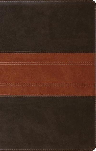 ESV Large Print Personal Size Bible, Red Letter, Thumb Indexed (Trutone, Forest/Tan, Trail Design)