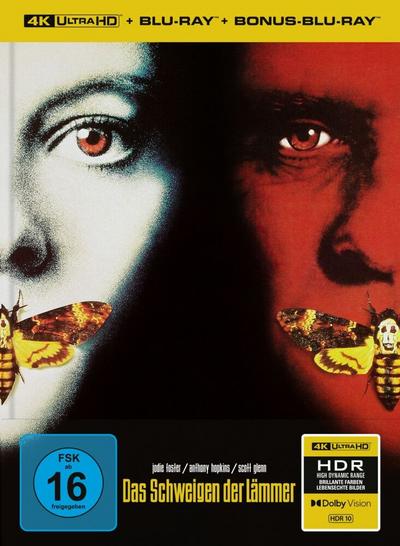 Das Schweigen der Lämmer,1 4K UHD-Blu-ray + 2 Blu-ray (Limitiertes Mediabook)