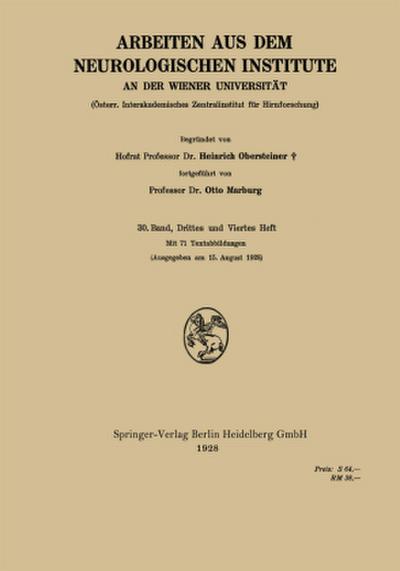 Arbeiten aus dem Neurologischen Institute an der Wiener Universität