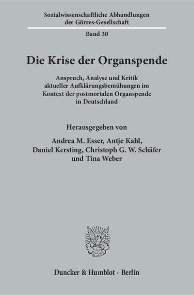 Die Krise der Organspende.
