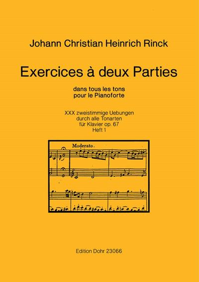 Exercices a deux parties dans tous les tons vol.1 pour piano